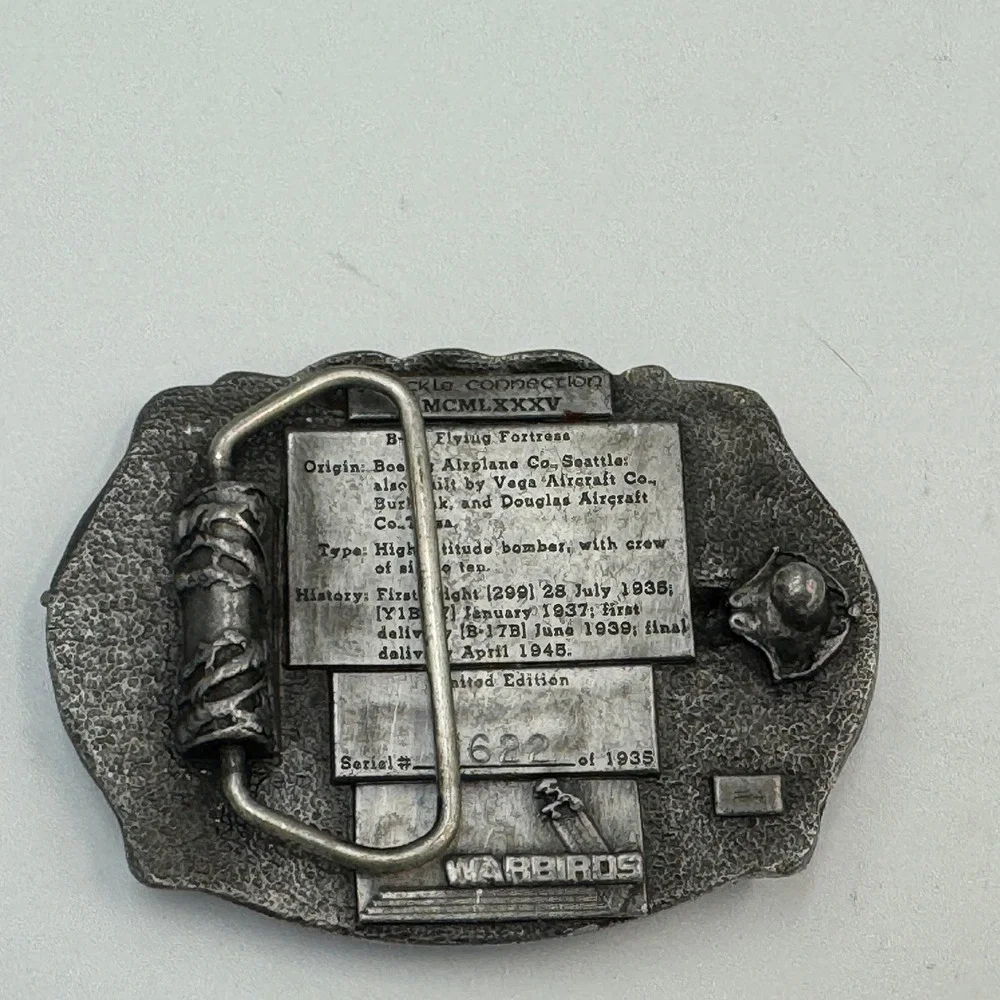 Vintage 1985‎ B-17 Flying Fortress 50th Anniversary Belt Buckle Limited Edition